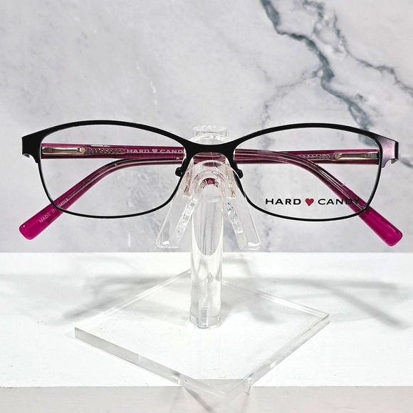 NEW Hard Candy Women Eyeglass Frame Full Rim,black/pink metal 52-15-140, Rx'able - Picture 1 of 6